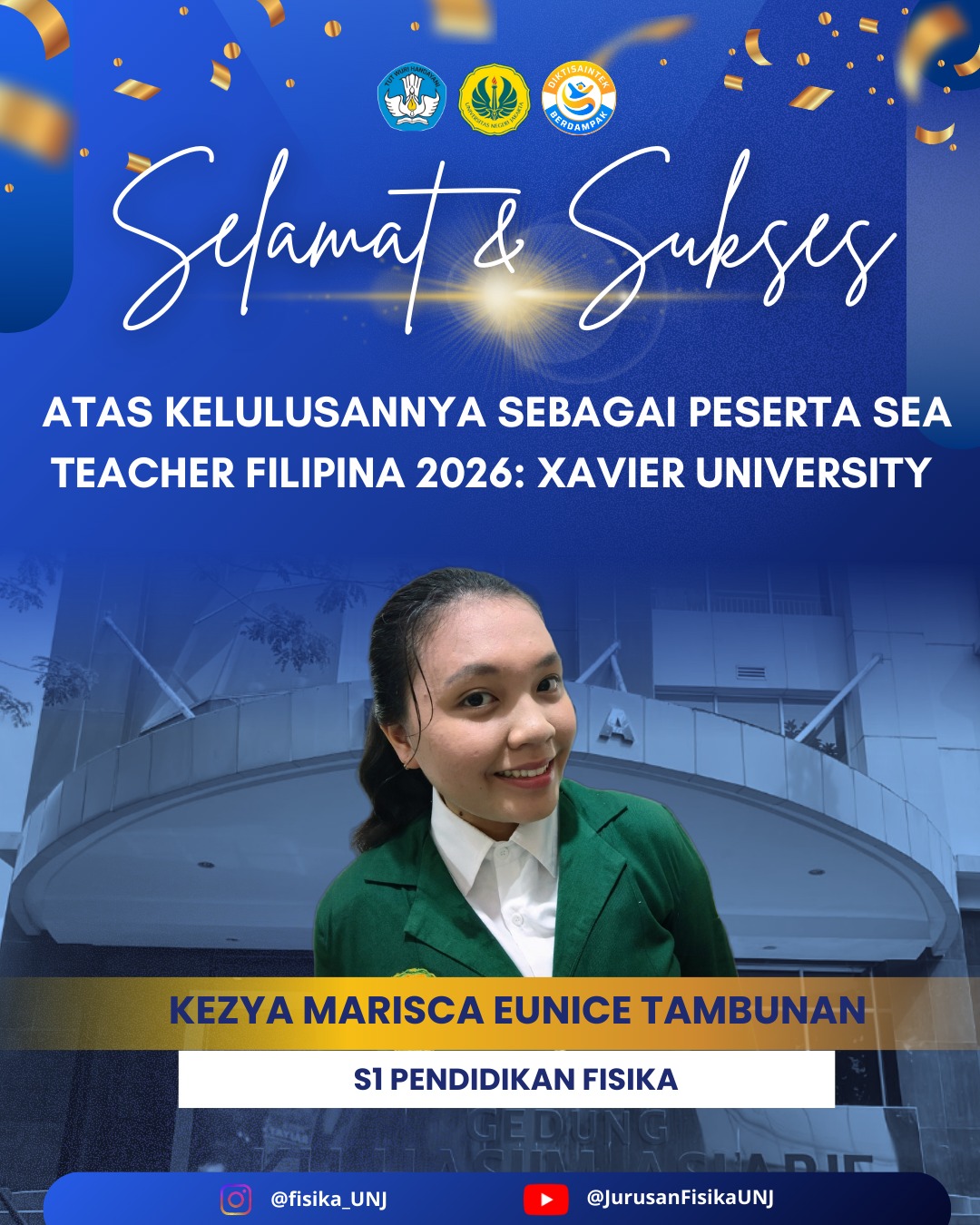Mahasiswa S1 Pendidikan Fisika Lulus sebagai Peserta SEA Teacher Filipina 2026 di Xavier University